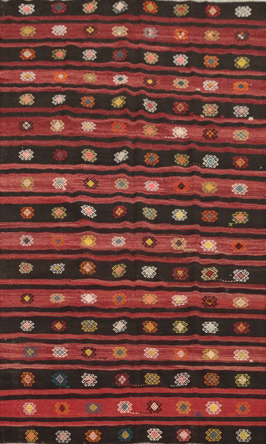 Vegetable Dye Kilim Geometric Wool Area Rug 6x10