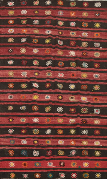 Vegetable Dye Kilim Geometric Wool Area Rug 6x10