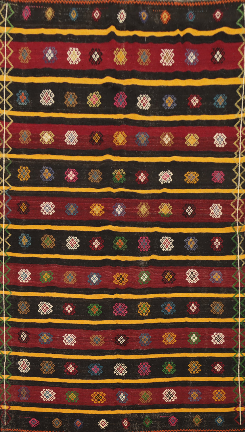 Vegetable Dye Kilim Geometric Area Rug 6x10