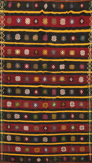 Vegetable Dye Kilim Geometric Area Rug 6x10