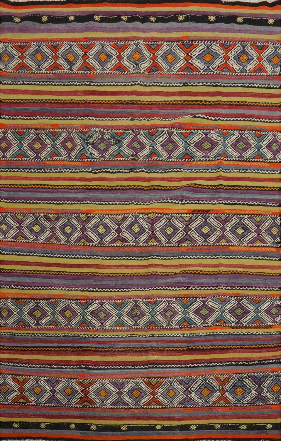 Striped Kilim Vegetable Dye Area Rug 6x9