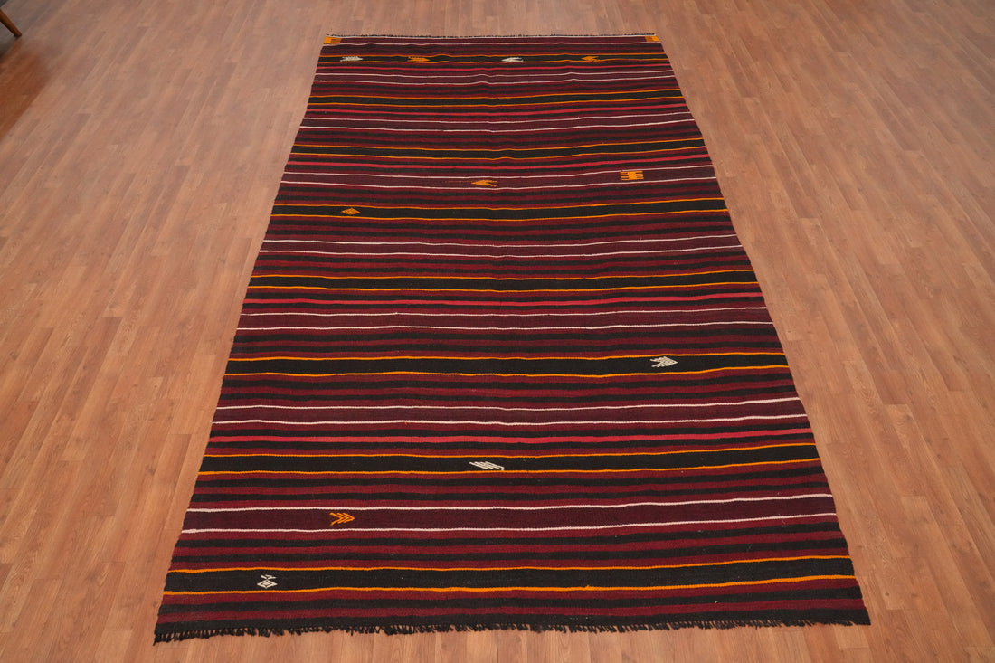 Vegetable Dye Kilim Wool Area Rug 7x11