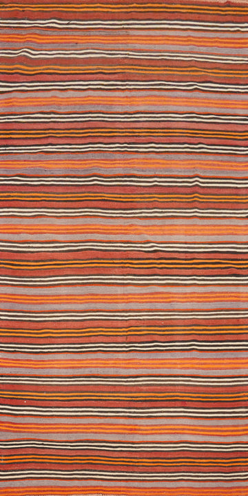 Vibrant Striped Kilim Area Rug 5x11 to Enhance Any Living Room Space