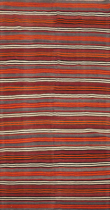 Bold and Colorful Striped Kilim Area Rug 5x10 for Any Room