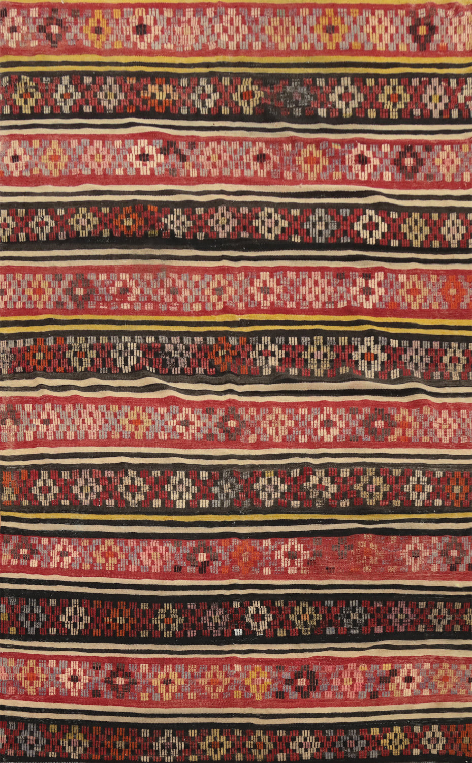 Vegetable Dye Kilim Geometric Area Rug 6x9