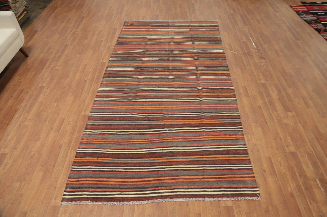 Vegetable Dye Kilim Turkish Area Rug 5x10