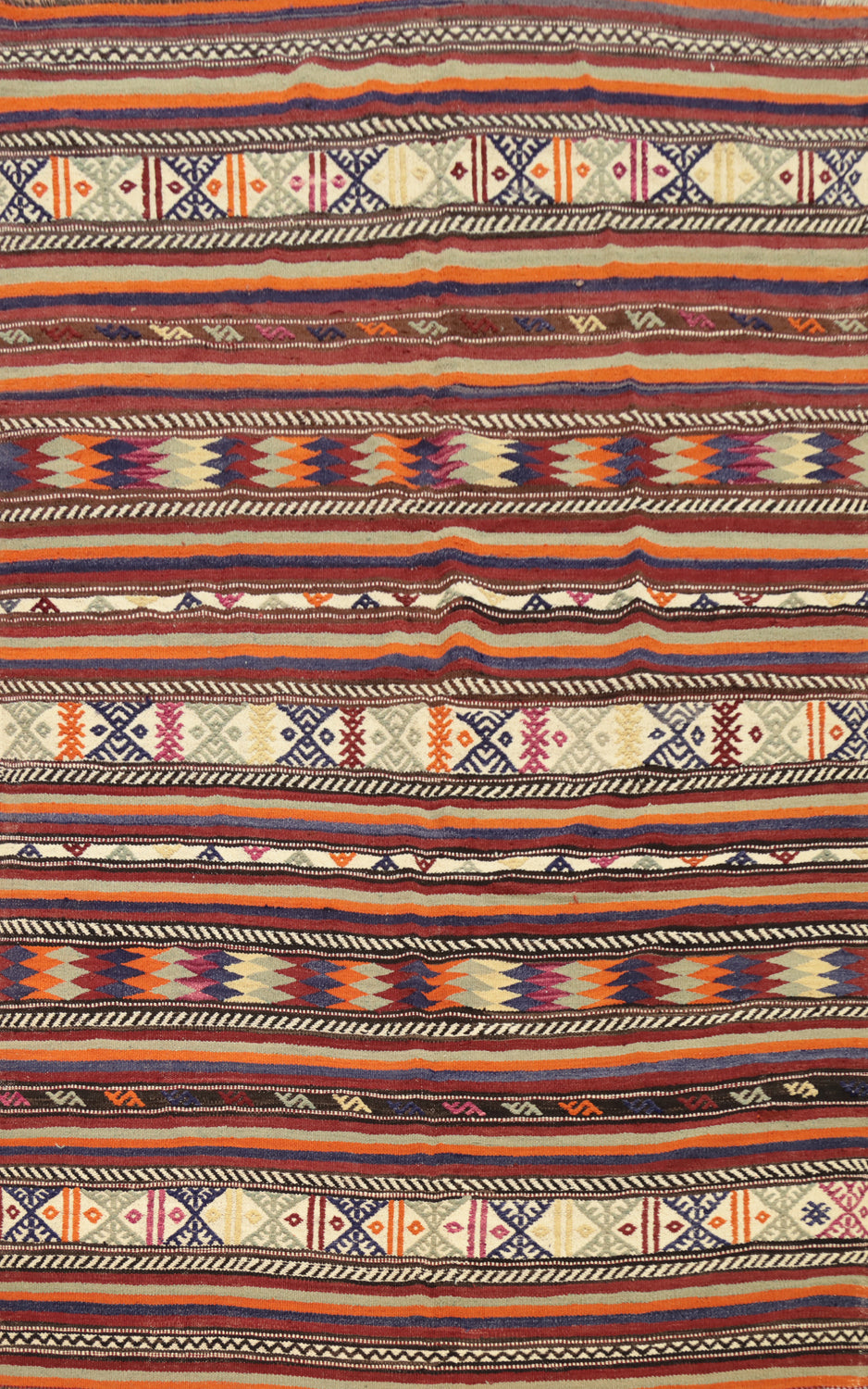Vegetable Dye Kilim Turkish Area Rug 6x9