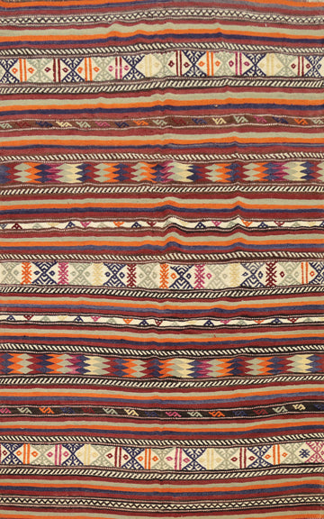 Vegetable Dye Kilim Turkish Area Rug 6x9
