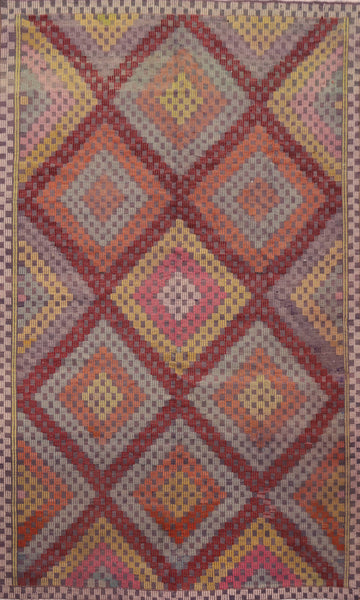 Vegetable Dye Kilim Turkish Area Rug 6x9