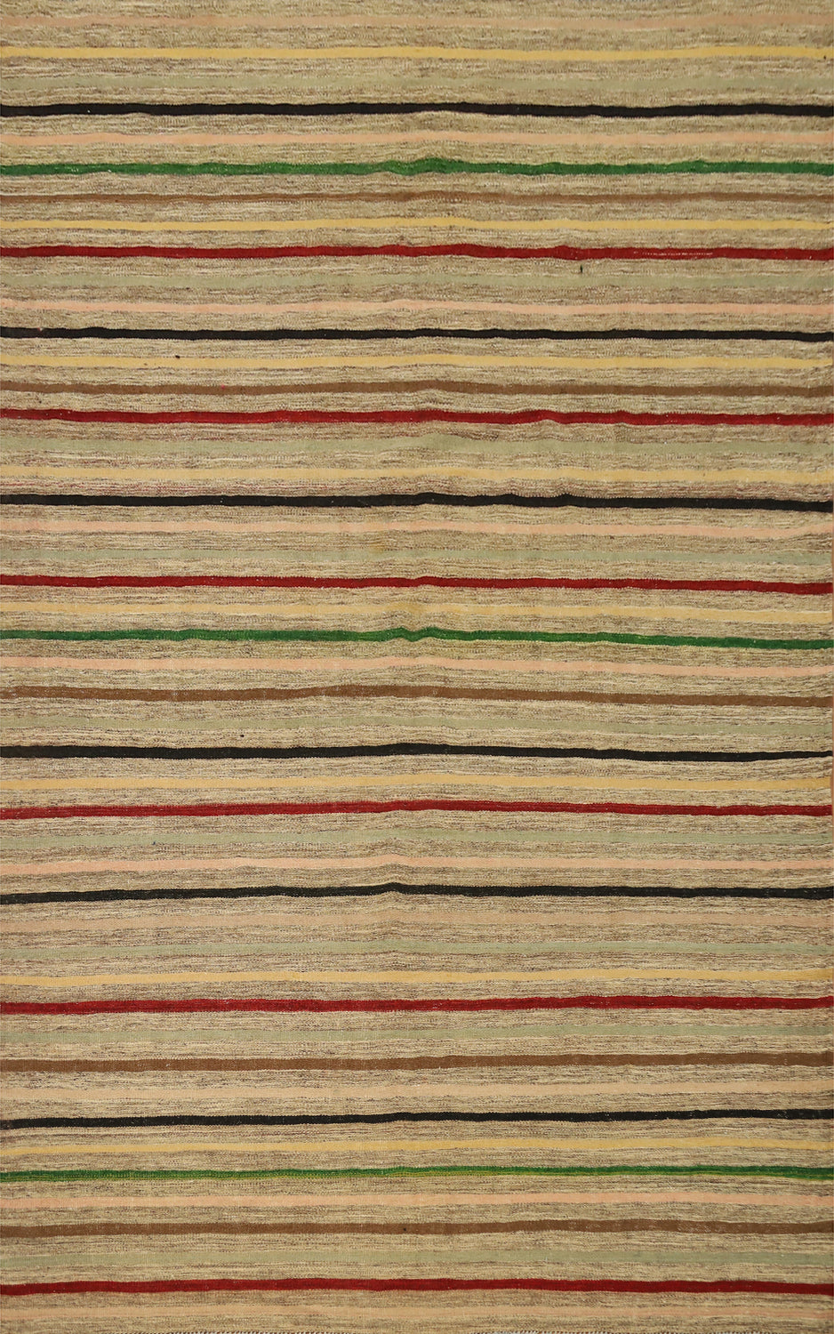 Striped Kilim Area Rug 7x10 with Rustic Charm and Earthy Elegance