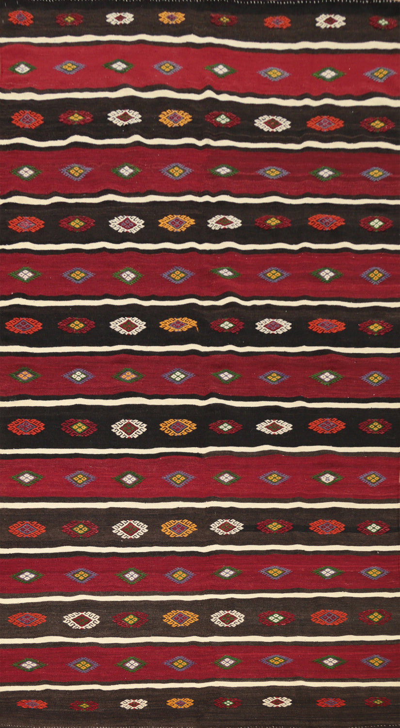 Exquisite Handcrafted Kilim Area Rug 6x10 with Geometric Patterns