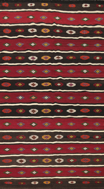 Exquisite Handcrafted Kilim Area Rug 6x10 with Geometric Patterns