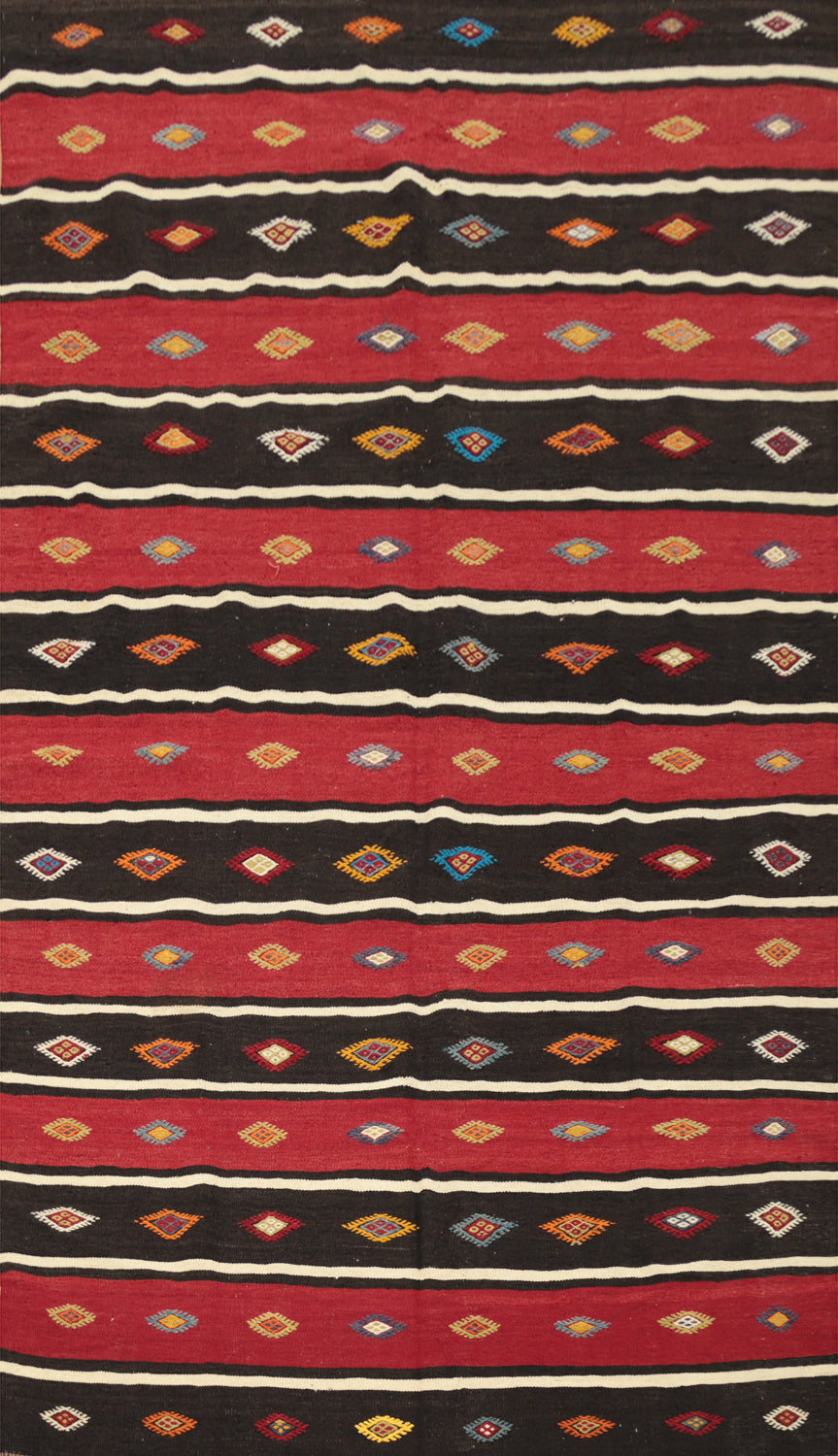 Vegetable Dye Kilim Geometric Area Rug 6x9