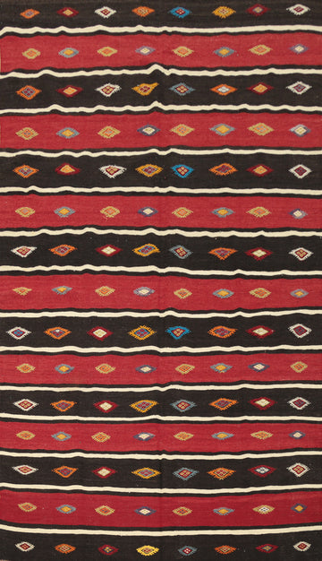 Vegetable Dye Kilim Geometric Area Rug 6x9