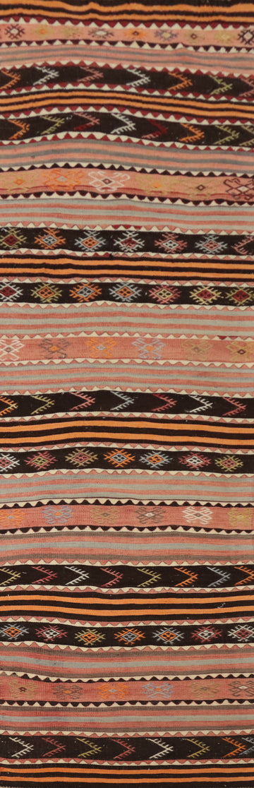 Vegetable Dye Kilim Tribal Wool Runner Rug 3x13