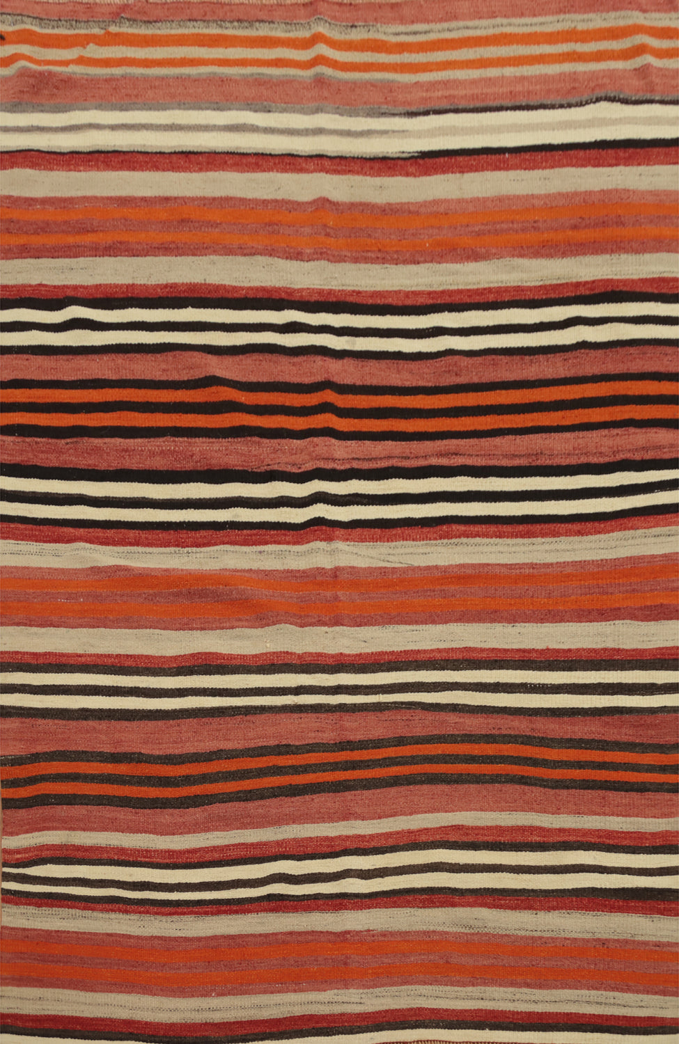 Vibrant Autumn Stripes in A Cozy Handmade Kilim Rug 5x6