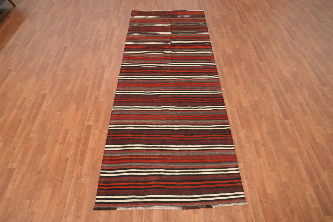 Vegetable Dye Kilim Turkish Runner Rug 4x11