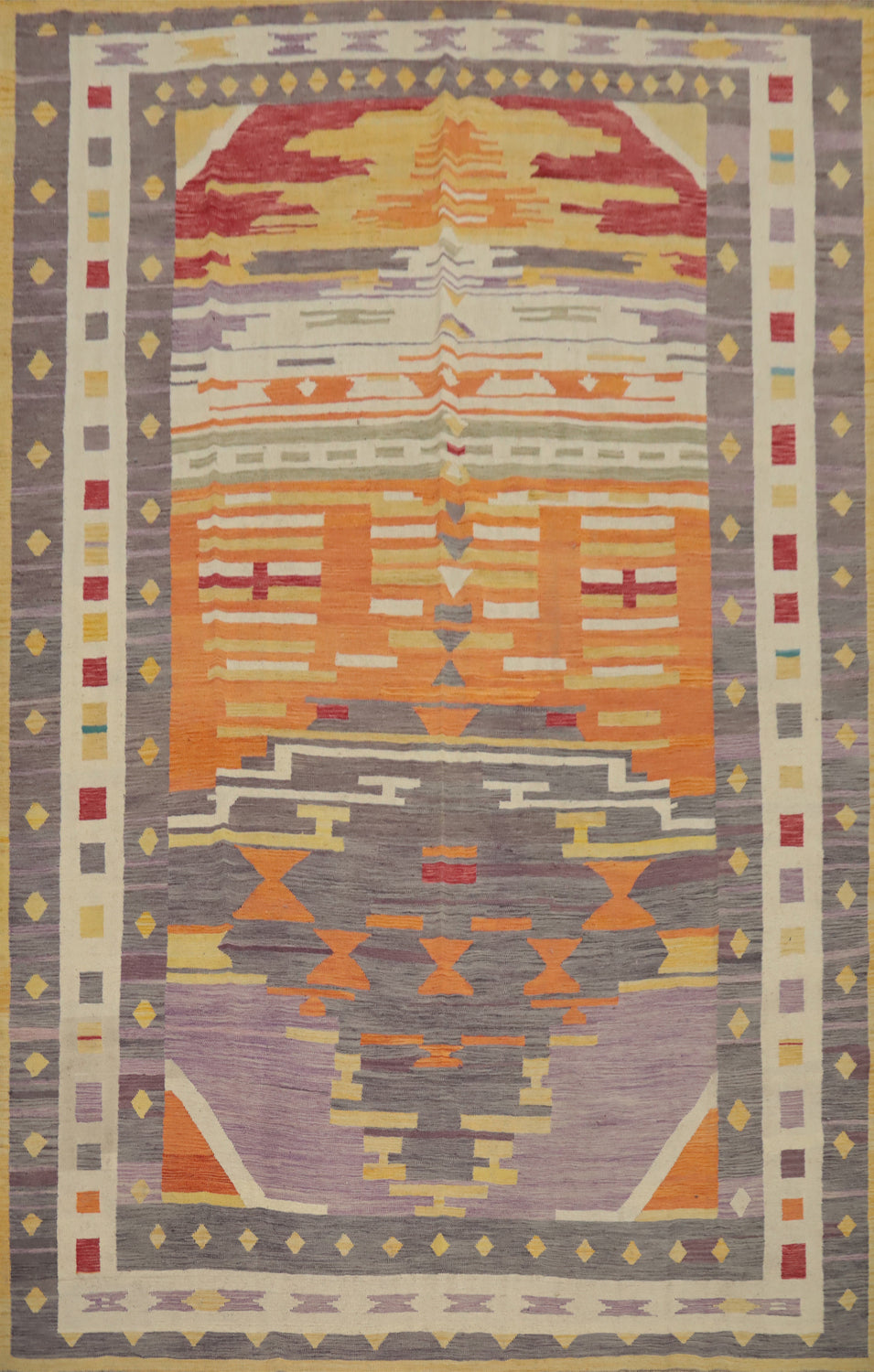 Vegetable Dye Wool Kilim Handwoven Area Rug 10x13