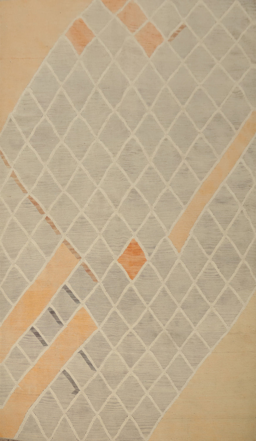 Elegant Geometric Kilim Area Rug 6x9 in Soft Pastel Shades