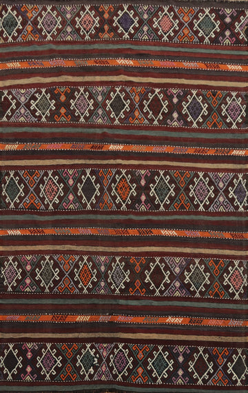 Vegetable Dye Kilim Turkish Area Rug 6x9
