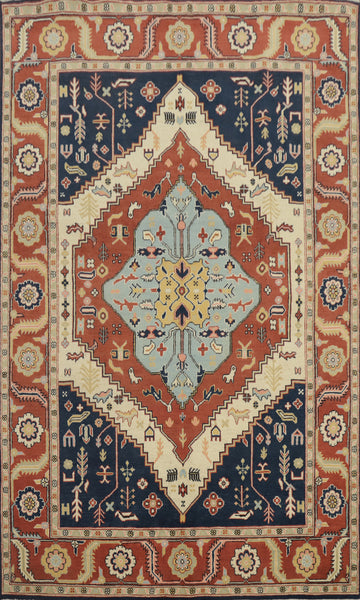Vegetable Dye Heriz Serapi Handmade Area Rug 6x9