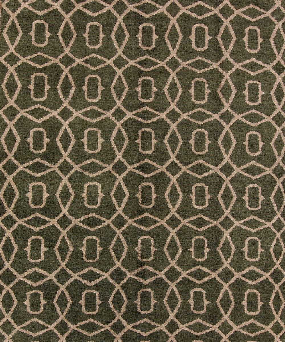 Moroccan Trellis Green 8x10 Area Rug