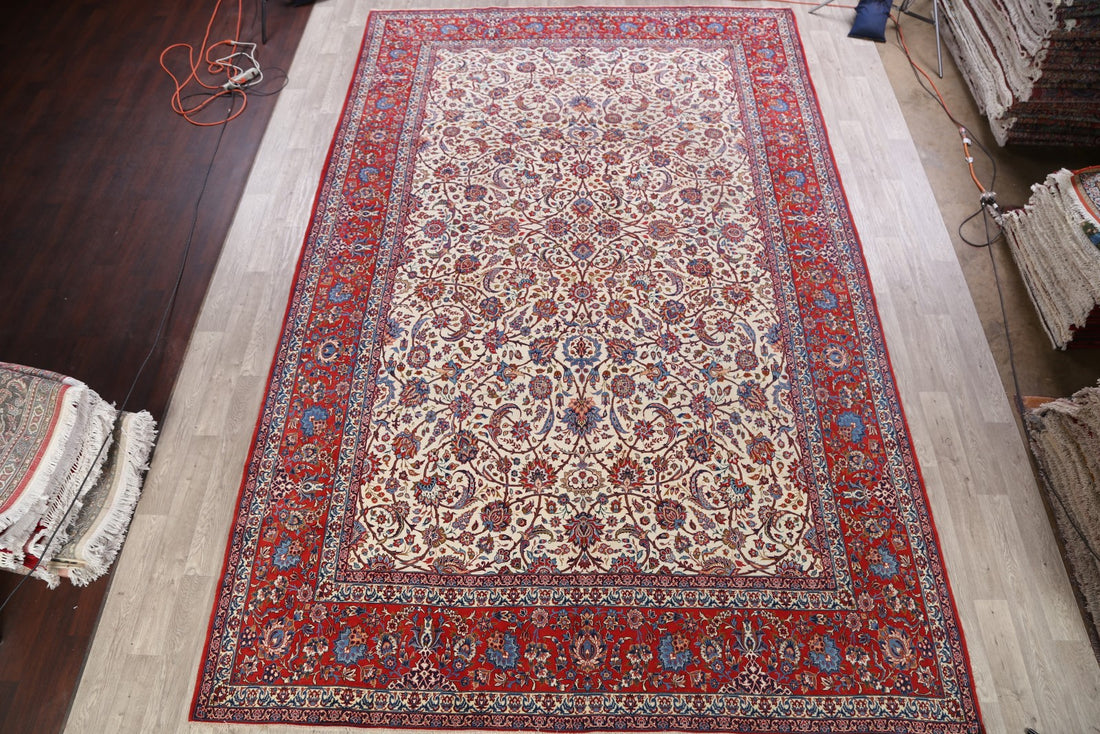 Antique Floral 10x16 Isfahan Persian Area Rug