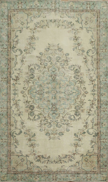 Vintage Distressed Anatolian Wool Area Rug 5x9