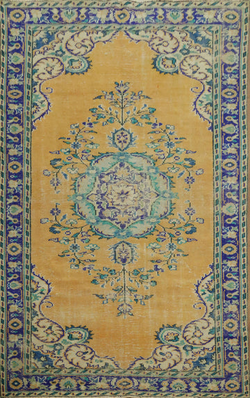 Vintage Distressed Anatolian Wool Area Rug 6x9