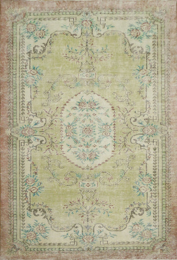 Aubusson Design Vintage Distressed Anatolian Area Rug 6x9
