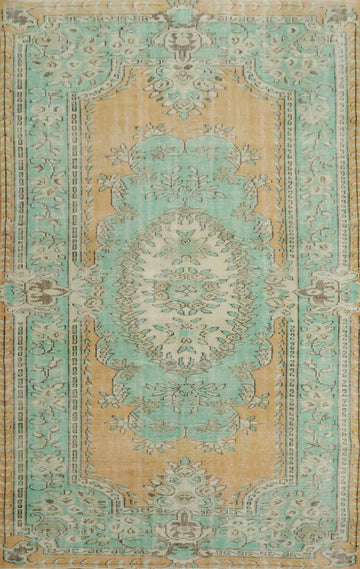 Luxury Wool Vintage Distressed Anatolian Area Rug 6x10