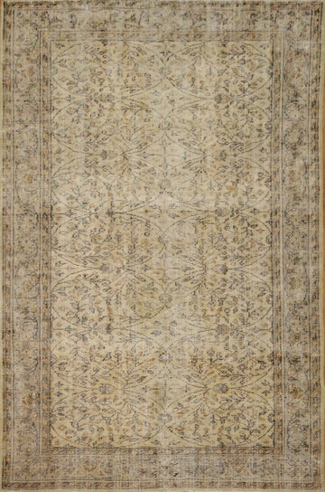 All Over Wool Vintage Distressed Turkish Area Rug 6x9