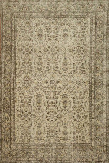 Sophisticated Oriental Rug with Detailed Floral Motifs Distressed 6x9
