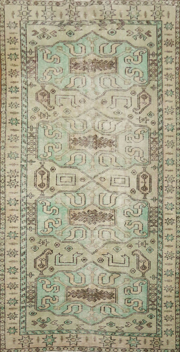 Vintage Distressed Anatolian Turkish Area Rug 5x9