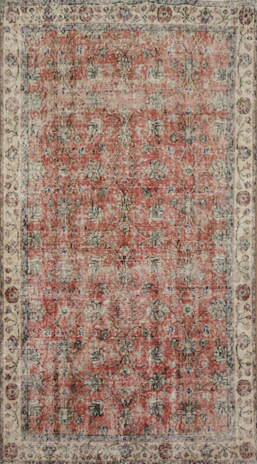 Vintage Distressed Anatolian Turkish Area Rug 4x7
