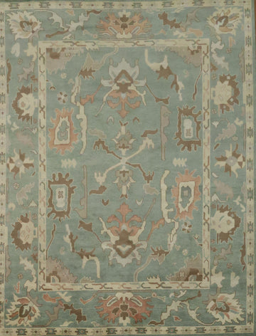 Traditional Oushak Hand Made Wool Living Room Rug 9x12