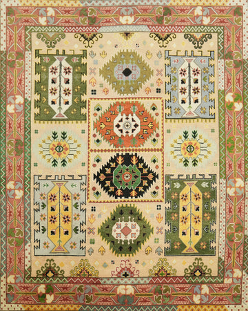 8'x10' Traditional Tribal South-western Rug with Vibrant Geometric Design
