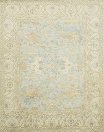 Light Blue Traditional Oushak Hand Made Area Rug 8x10