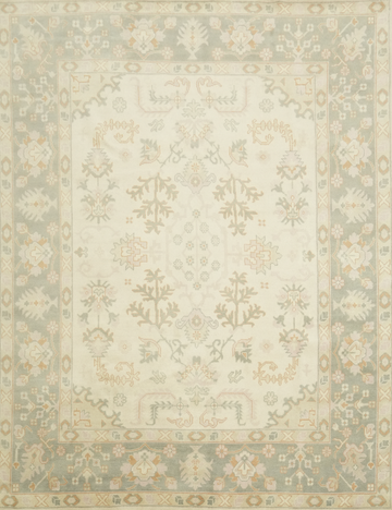 Neutral Tones All-Over Oushak Vintage-inspired Area Rug