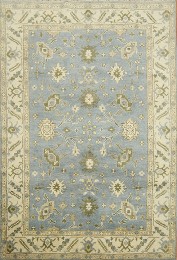 Light Blue Traditional Oushak Hand Made Area Rug 6x9