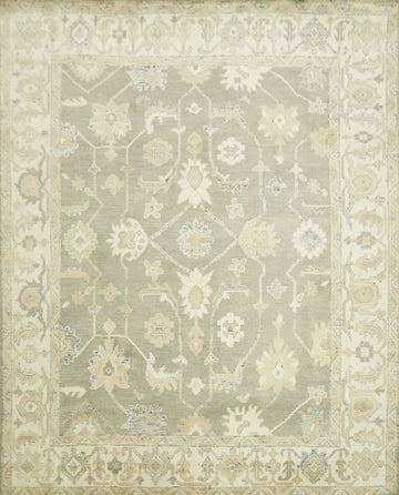 Muted Green Traditional Oushak Hand Made Area Rug 8x10