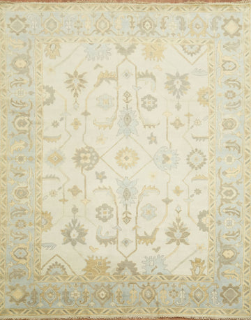 Stylish Neutral Area Rug with Traditional Motifs 9'x12'