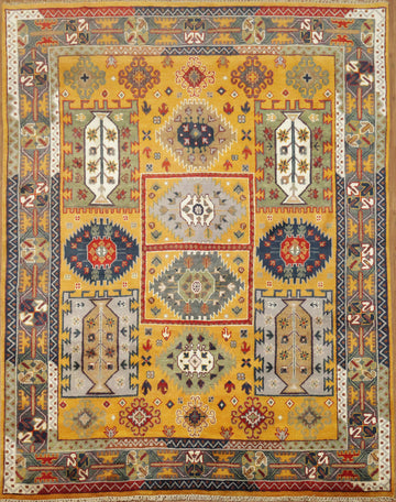 Bright and bold traditional-style Tribal Indian Area Rug 8x10 ft