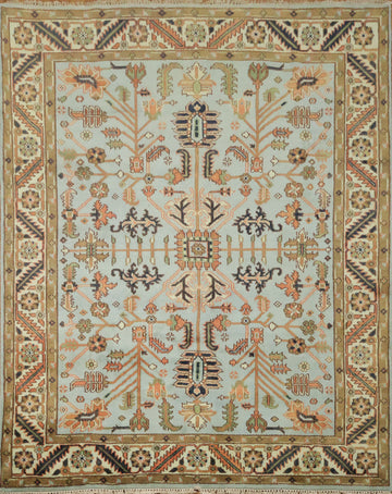 Luxurious Traditional Light Blue Ziegler Area Rug 8x10 ft