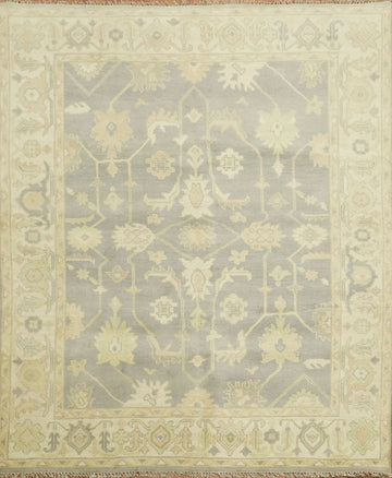 Oushak Indian Beige and Gray Rug with Timeless Design 8x10