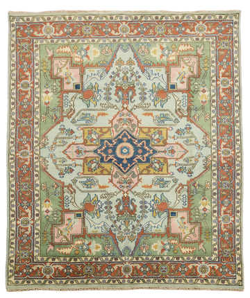 8'x10' Blue and Green Heriz-Serapi Traditional Rug