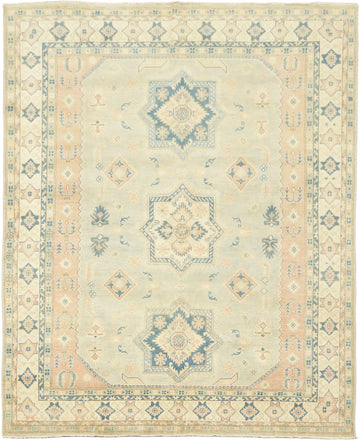 Muted Soft Baby Blue Traditional Kazak Area Rug 8x10