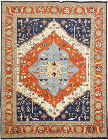 Traditional Heriz Serapi Wool Area Rug 9x12