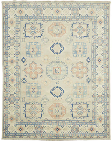 South-western Style Pale Green and Blue Kazak Handmade Rug 8'x10'