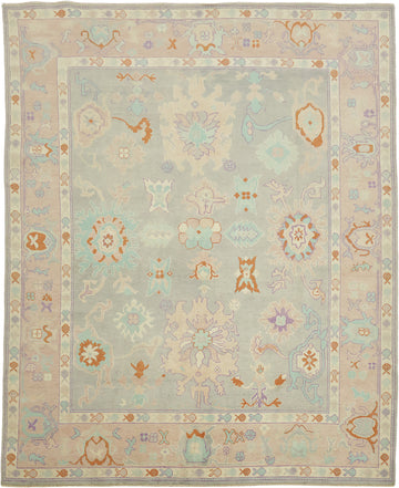 Traditional Oushak Area Geometric Wool Rug 8x10